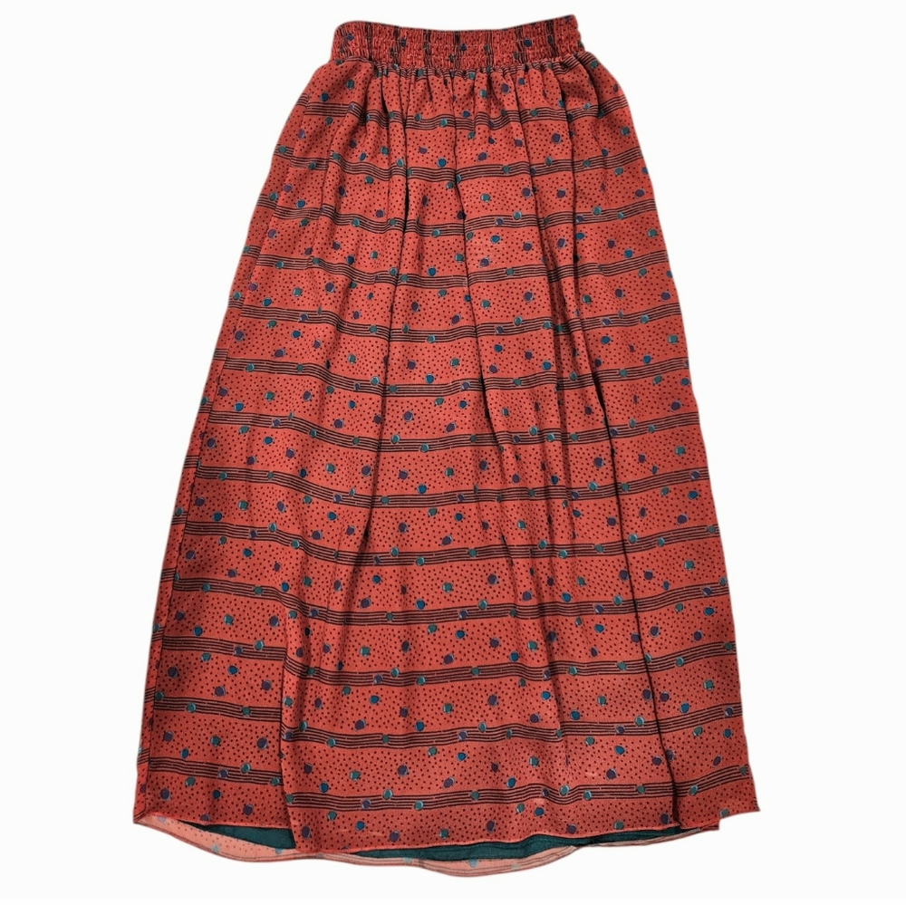 Chiffon by American Apparel Long Skirt XS/S Teal Lining